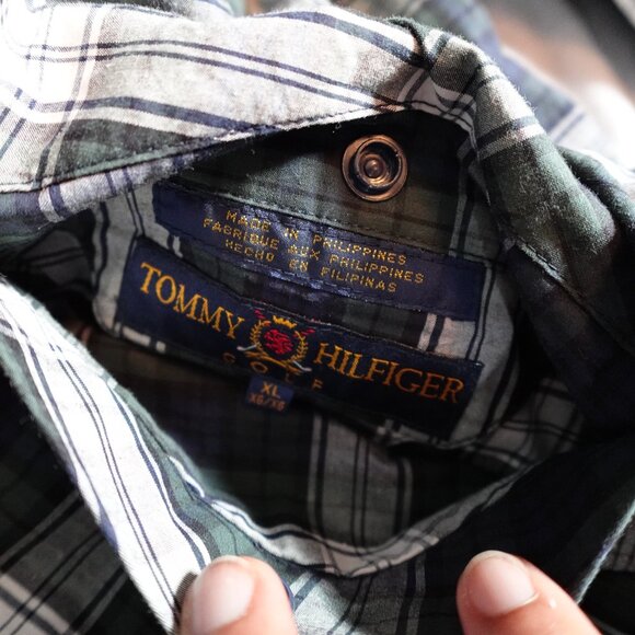 Vintage Tommy Hilfiger Golf Harrington Jacket Mens XL Short Fit Reversible Plaid - Picture 3 of 7
